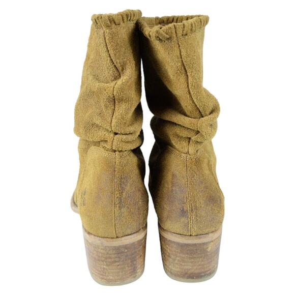 Patricia Nash Booties Raw Distressed Suede Monte Cognac Ankle Western Boots 7.5 - Picture 6 of 10